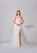 Picture of: Strapless Tulle and Lace A-Line Gown with High Slit and Sweetheart Neckline in IINI, Style: B1283, Detail Picture 4