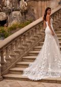 Picture of: Long Lace Mermaid Wedding Gown with Modified Scoop Neck and Corset Back in IINI, Style: B1335, Detail Picture 4, Landscape