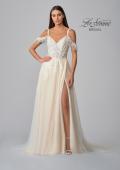 Picture of: Sparkle Lace Gown with Off the Shoulder Sleeve and Slit in IINI, Style: B1020, Detail Picture 5