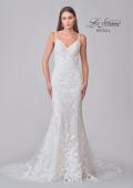 Picture of: V-Neck Lace Wedding Dress with Elegant Lace Trim Train in IINI, Style: B1286, Detail Picture 5