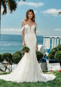 Picture of: Off the Shoulder Lace Deep V Wedding Gown in IINI, Style: B1016, Detail Picture 6, Landscape