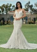 Picture of: Lace Plunge Neck Bridal Dress with Gorgeous Full Train in IINI, Style: B1216, Detail Picture 6, Landscape