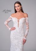 Picture of: Long Sleeve Off the Shoulder Lace Gown with Illusion Back in IINII, Style: B1175, Detail Picture 10