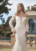 Picture of: Long Sleeve Off the Shoulder Lace Gown with Illusion Back in IINII, Style: B1175, Detail Picture 3