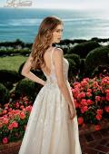 Picture of: Polka Dot A-Line Gown with Plunge Neckline in ILAI, Style: B1059, Detail Picture 2