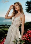 Picture of: Polka Dot A-Line Gown with Plunge Neckline in ILAI, Style: B1059, Detail Picture 5