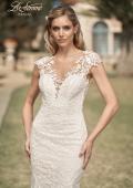 Picture of: Illusion Lace Gown with Trumpet Skirt and Buttons in ILB, Style: B1074, Detail Picture 4
