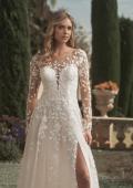 Picture of: Bridal Gown with Sheer Lace Sleeves and Buttons in ILI, Style: B1086, Detail Picture 8, Landscape