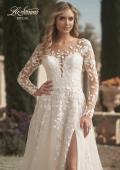 Picture of: Bridal Gown with Sheer Lace Sleeves and Buttons in ILI, Style: B1086, Detail Picture 1