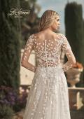 Picture of: Bridal Gown with Sheer Lace Sleeves and Buttons in ILI, Style: B1086, Detail Picture 2
