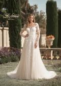 Picture of: Bridal Gown with Sheer Lace Sleeves and Buttons in ILI, Style: B1086, Detail Picture 3