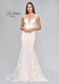 Picture of: Illusion Lace Gown with Trumpet Skirt and Buttons in ILI, Style: B1074, Detail Picture 5