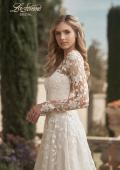 Picture of: Bridal Gown with Sheer Lace Sleeves and Buttons in ILI, Style: B1086, Detail Picture 5