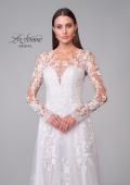Picture of: Illusion Long Sleeve Gown with Slit and Beautiful Lace Neckline in ILII, Style: B1225, Detail Picture 9
