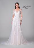Picture of: Illusion Long Sleeve Gown with Slit and Beautiful Lace Neckline in ILII, Style: B1225, Detail Picture 11