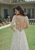 Picture of: Illusion Long Sleeve Gown with Slit and Beautiful Lace Neckline in ILII, Style: B1225, Detail Picture 2