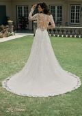 Picture of: Illusion Long Sleeve Gown with Slit and Beautiful Lace Neckline in ILII, Style: B1225, Detail Picture 4