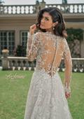 Picture of: Illusion Long Sleeve Gown with Slit and Beautiful Lace Neckline in ILII, Style: B1225, Detail Picture 5