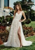 Picture of: Ornate Lace Gown with Slit and Sheer Bodice in INI, Style: B1024, Main Picture