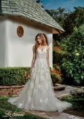 Picture of: Tulle Wedding Gown with Lace Applique and Illusion Bodice in INI, Style: B1057, Main Picture