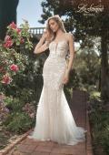 Picture of: Strapless Beaded Net Gown with Plunge Neckline in INI, Style: B1065, Main Picture