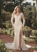 Picture of: Long Sleeve Lace Dress with Slit and Scallop Detailing in INI, Style: B1073, Main Picture