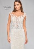 Picture of: Illusion Lace Gown with Detailed Train and Buttons in INI, Style: B1063, Detail Picture 9