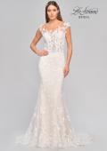 Picture of: Illusion Lace Gown with Detailed Train and Buttons in INI, Style: B1063, Detail Picture 11