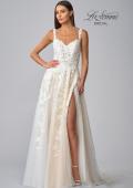 Picture of: Ornate Lace Gown with Slit and Sheer Bodice in INI, Style: B1024, Detail Picture 13