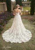 Picture of: Lace A-Line Wedding Dress with Slit and Deep V in INI, Style: B1056, Back Picture