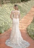 Picture of: Illusion Lace Gown with Detailed Train and Buttons in INI, Style: B1063, Back Picture
