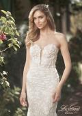 Picture of: Strapless Beaded Net Gown with Plunge Neckline in INI, Style: B1065, Detail Picture 1