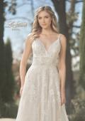 Picture of: Gorgeous Lace A-Line Dress with Ruched Detail Bodice and High Slit in INI, Style: B1075, Detail Picture 1