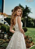 Picture of: Ornate Lace Gown with Slit and Sheer Bodice in INI, Style: B1024, Detail Picture 2