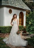 Picture of: Tulle Wedding Gown with Lace Applique and Illusion Bodice in INI, Style: B1057, Detail Picture 2