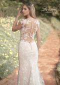 Picture of: Illusion Lace Gown with Detailed Train and Buttons in INI, Style: B1063, Detail Picture 2