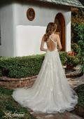 Picture of: Tulle Wedding Gown with Lace Applique and Illusion Bodice in INI, Style: B1057, Detail Picture 3