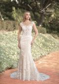 Picture of: Illusion Lace Gown with Detailed Train and Buttons in INI, Style: B1063, Detail Picture 3