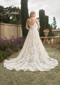 Picture of: Lace A-Line Wedding Dress with Slit and Deep V in INI, Style: B1056, Detail Picture 4