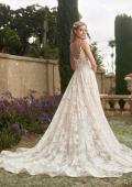 Picture of: Lace A-Line Wedding Dress with Slit and Deep V in INI, Style: B1056, Detail Picture 5, Landscape