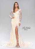 Picture of: Long Sleeve Lace Dress with Slit and Scallop Detailing in INI, Style: B1073, Detail Picture 5