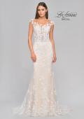 Picture of: Illusion Lace Gown with Detailed Train and Buttons in INI, Style: B1063, Detail Picture 6