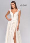 Picture of: A-Line Lace Gown with Slit and Plunge Neckline in INI, Style: B1017, Detail Picture 7