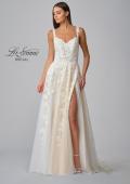 Picture of: Ornate Lace Gown with Slit and Sheer Bodice in INI, Style: B1024, Detail Picture 7