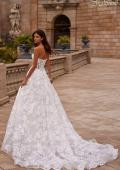 Picture of: Strapless A Line Lace Wedding Dress with Corset Style Bodice and Deep V in WIIII, Style: B1356, Back Picture