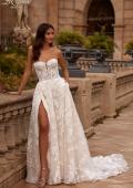 Picture of: Strapless A Line Lace Wedding Dress with Corset Style Bodice and Deep V in WIIII, Style: B1356, Detail Picture 3