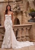 Picture of: Strapless Chic Lace Wedding Dress with Bustier Illusion Bodice in WIINI, Style: B1349, Back Picture