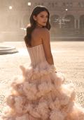 Picture of: Strapless Corset Ball Gown Wedding Dress with Tiered Ruffle Skirt in blush, Style: B1443, Detail Picture 10