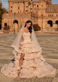 Picture of: Strapless Corset Ball Gown Wedding Dress with Tiered Ruffle Skirt in blush, Style: B1443, Detail Picture 1