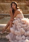 Picture of: Strapless Corset Ball Gown Wedding Dress with Tiered Ruffle Skirt in blush, Style: B1443, Detail Picture 6